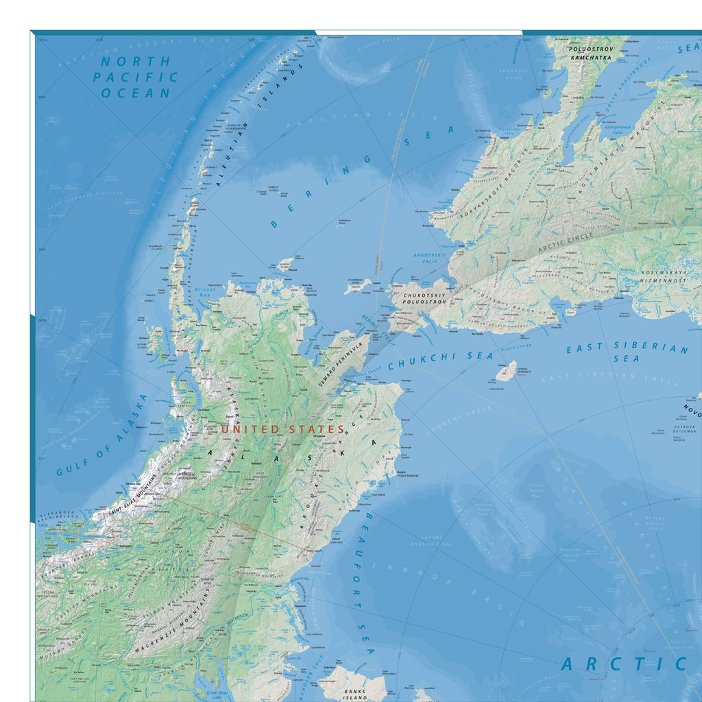 Arktis-Karte | 2025 | Giclée-Druck | Physische Karte der Nordpolarregion | Grönland