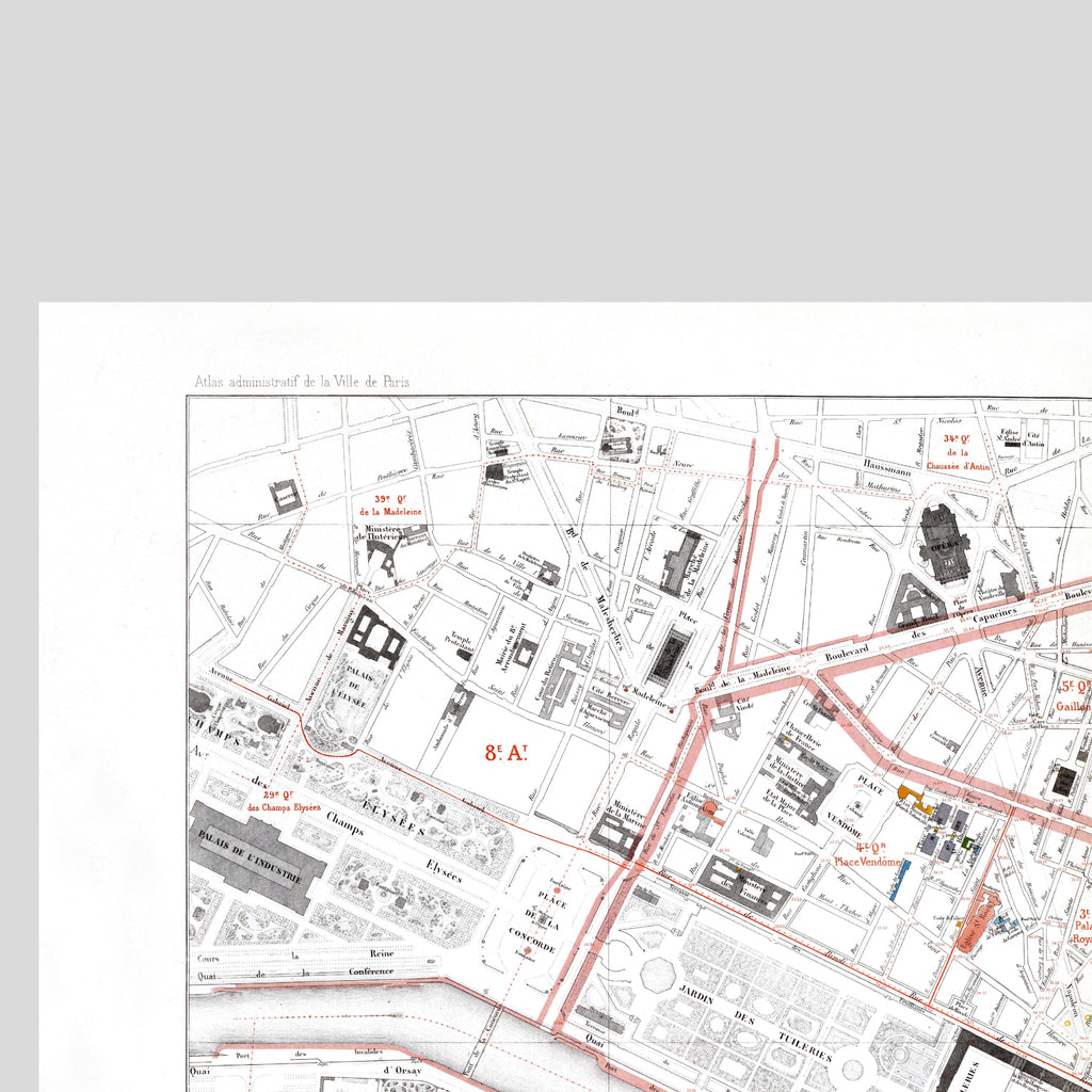 Haussmann | Paris 01 | 1. und 2 Arrondissements | Vintage Map