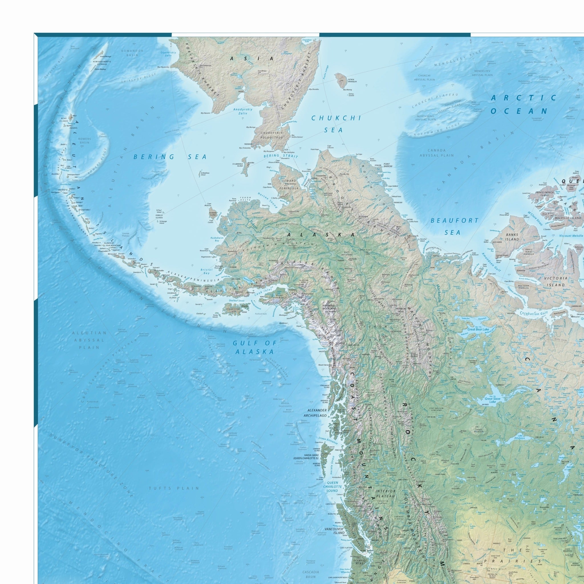 Nordamerika-Karte | 2025 | Giclée-Druck | Physische Karte Nordamerikas