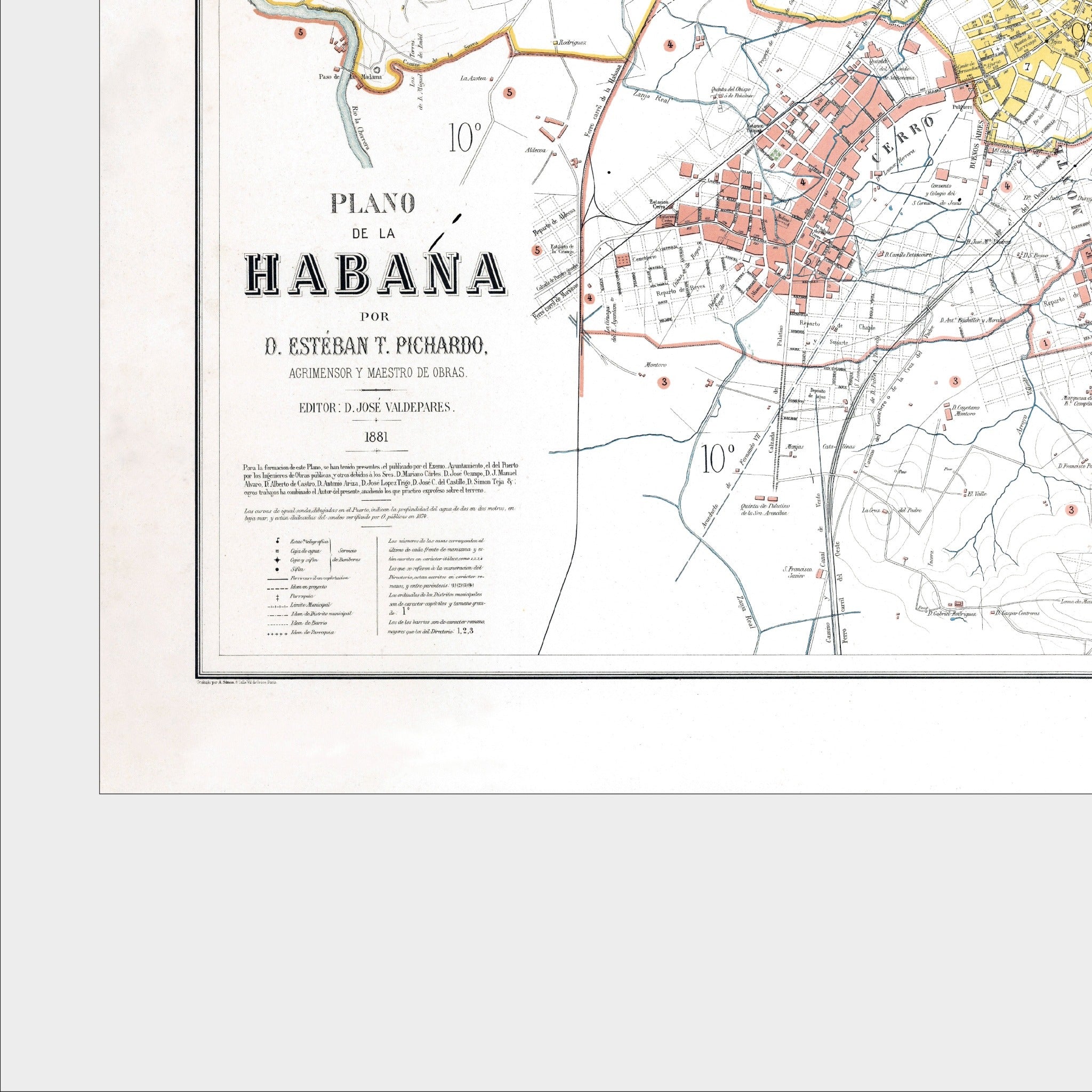 Havanna | Stadtplan | Vintage Map | Giclée-Druck