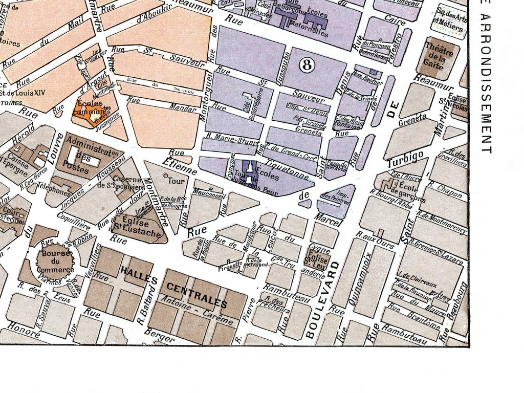 Paris | 1900 | 2. Arrondissement | Vintage Map