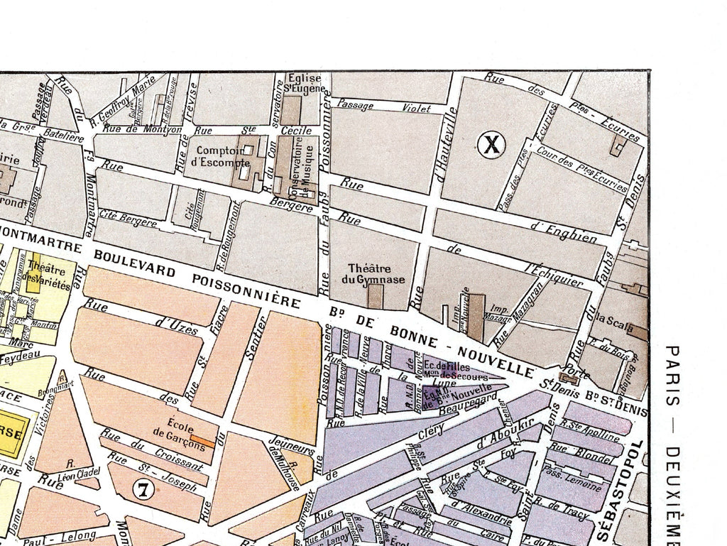 Paris | 1900 | 2. Arrondissement | Vintage Map