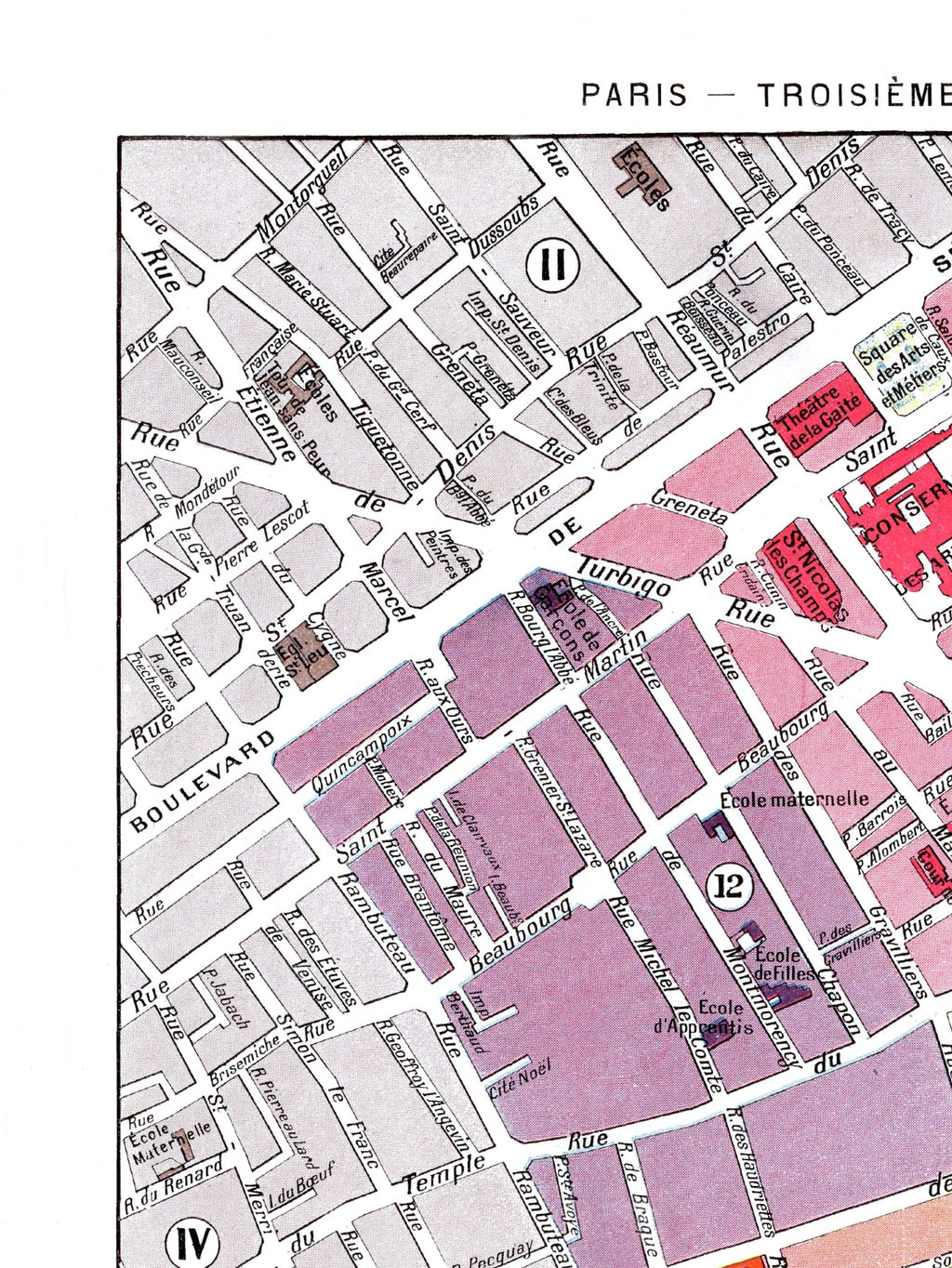 Paris | 1900 | 3. Arrondissement | Vintage Map (Kopie)