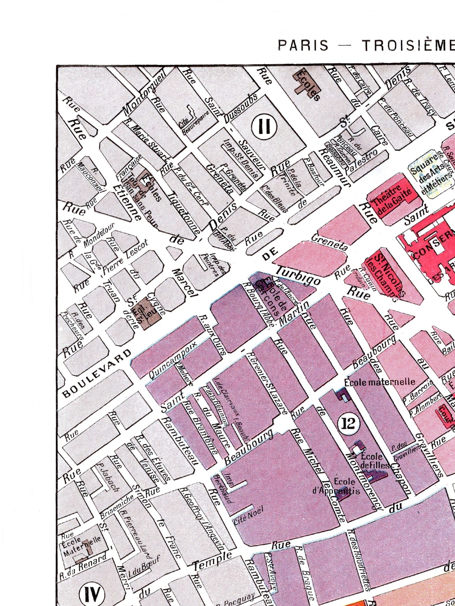 Paris | 1900 | 3. Arrondissement | Vintage Map (Kopie)