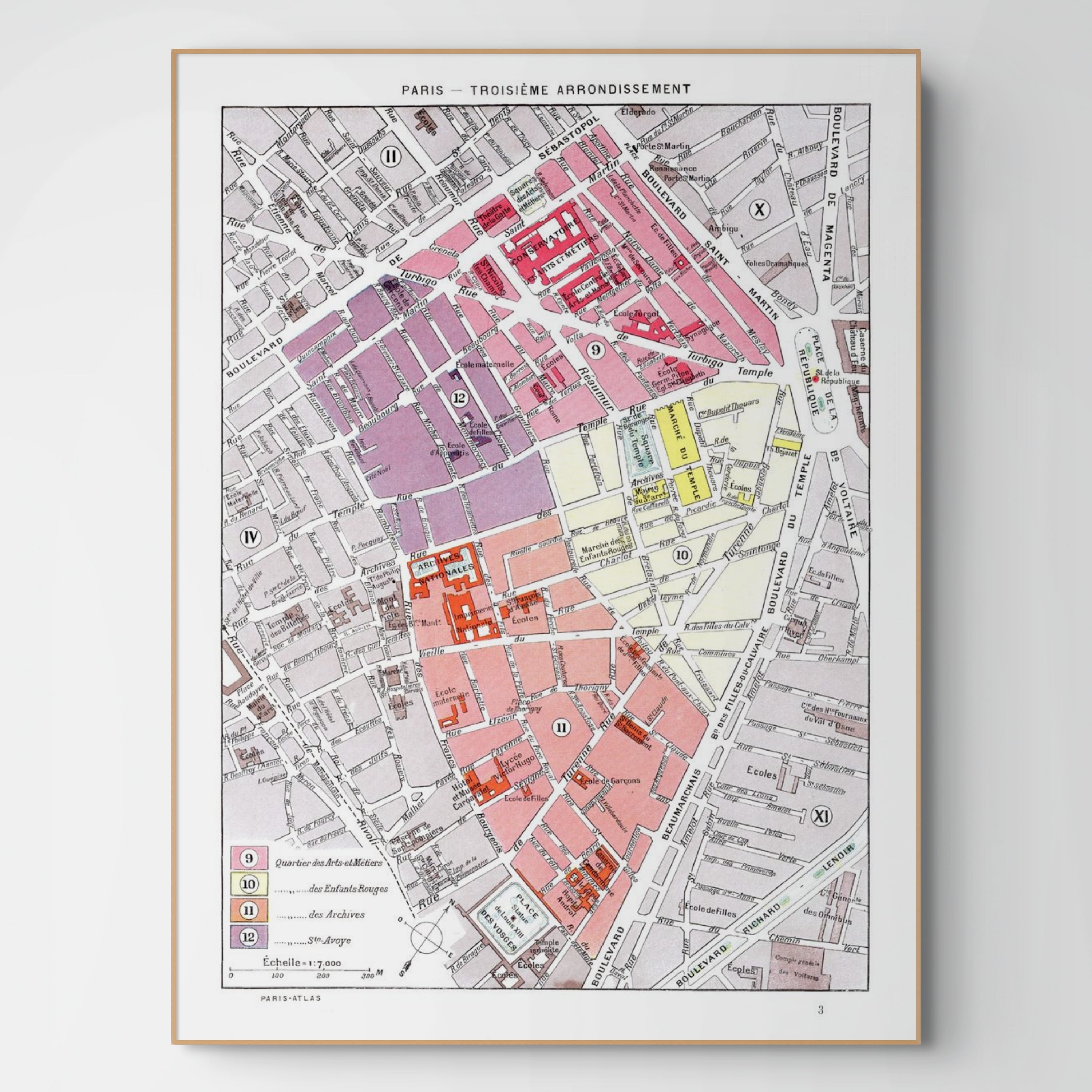 Paris | 1900 | 3. Arrondissement | Vintage Map (Kopie)
