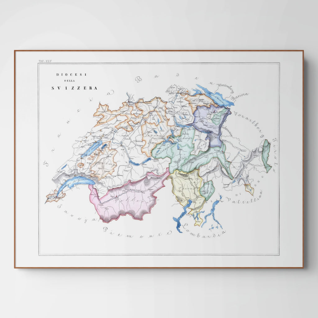 Atlas de la Iglesia | Suiza | Mapa Vintage