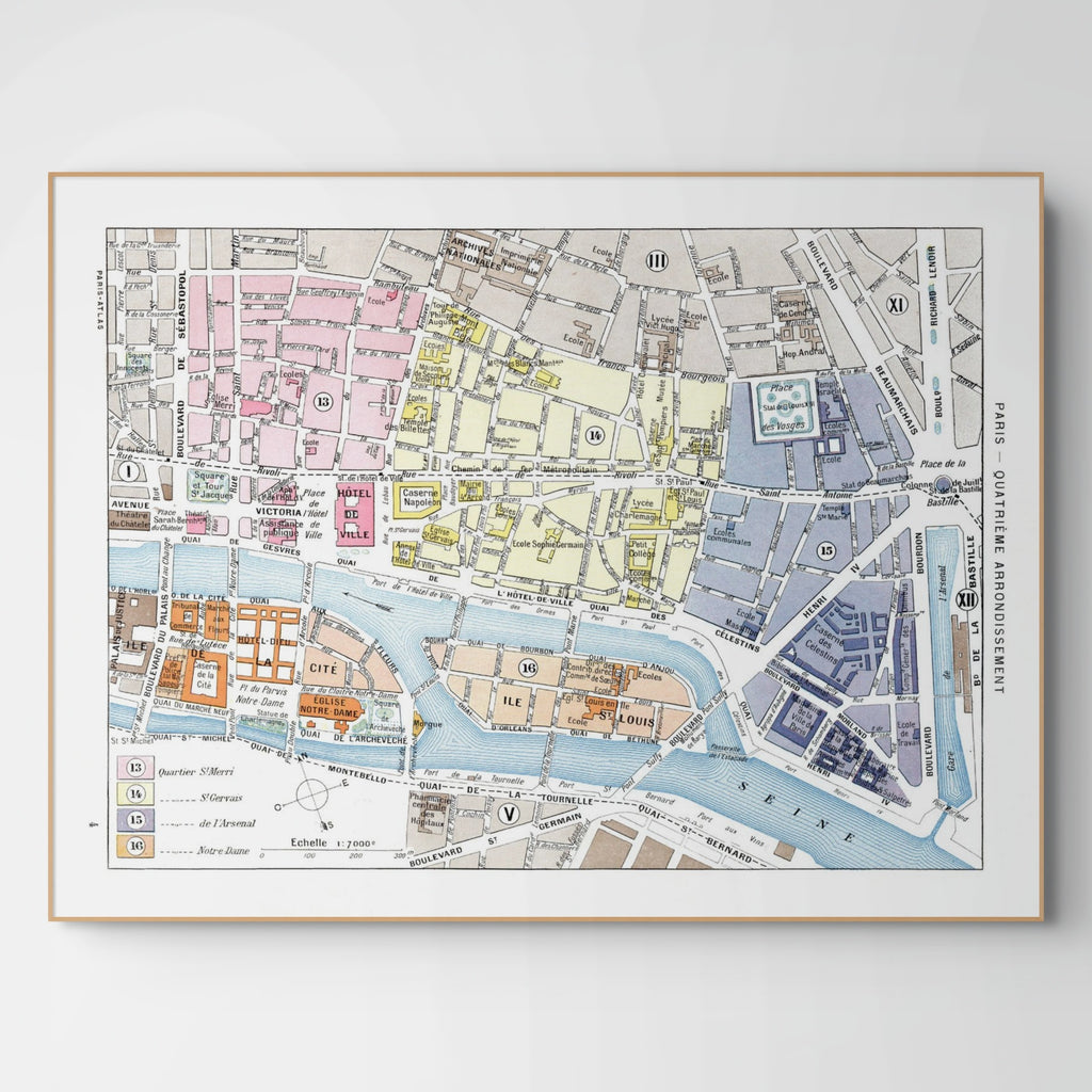 Paris | 1900 | 4th Arrondissement | Vintage Map