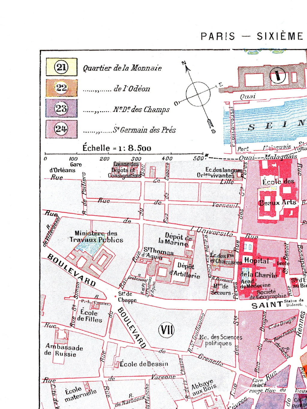 Paris | 1900 | 6th Arrondissement | Vintage Map