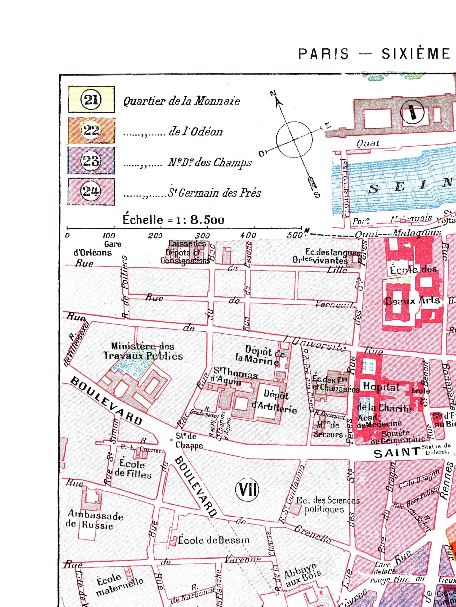 Paris | 1900 | 06. Arrondissement | Vintage Map