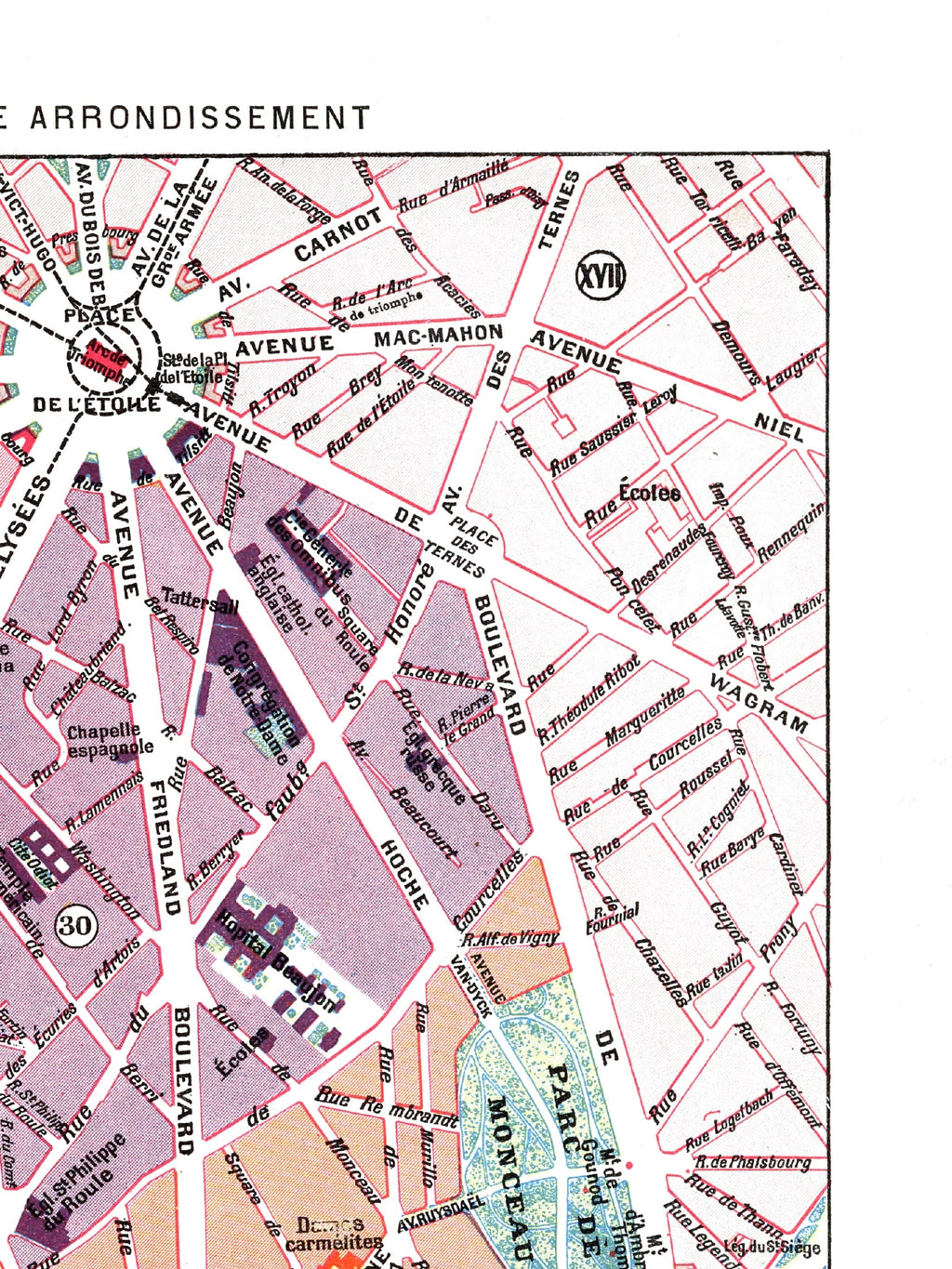 Paris | 1900 | 8th Arrondissement | Vintage Map