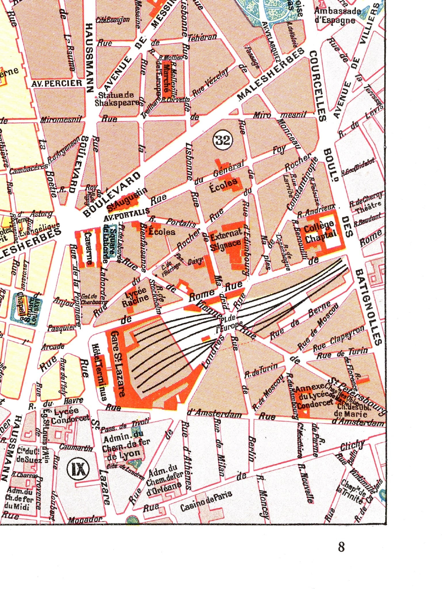 Paris | 1900 | 08. Arrondissement | Vintage Map