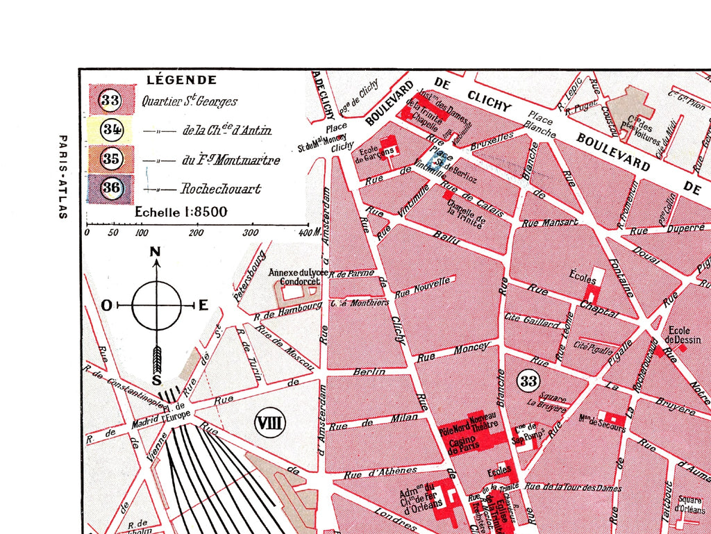Paris | 1900 | 9th Arrondissement | Vintage Map