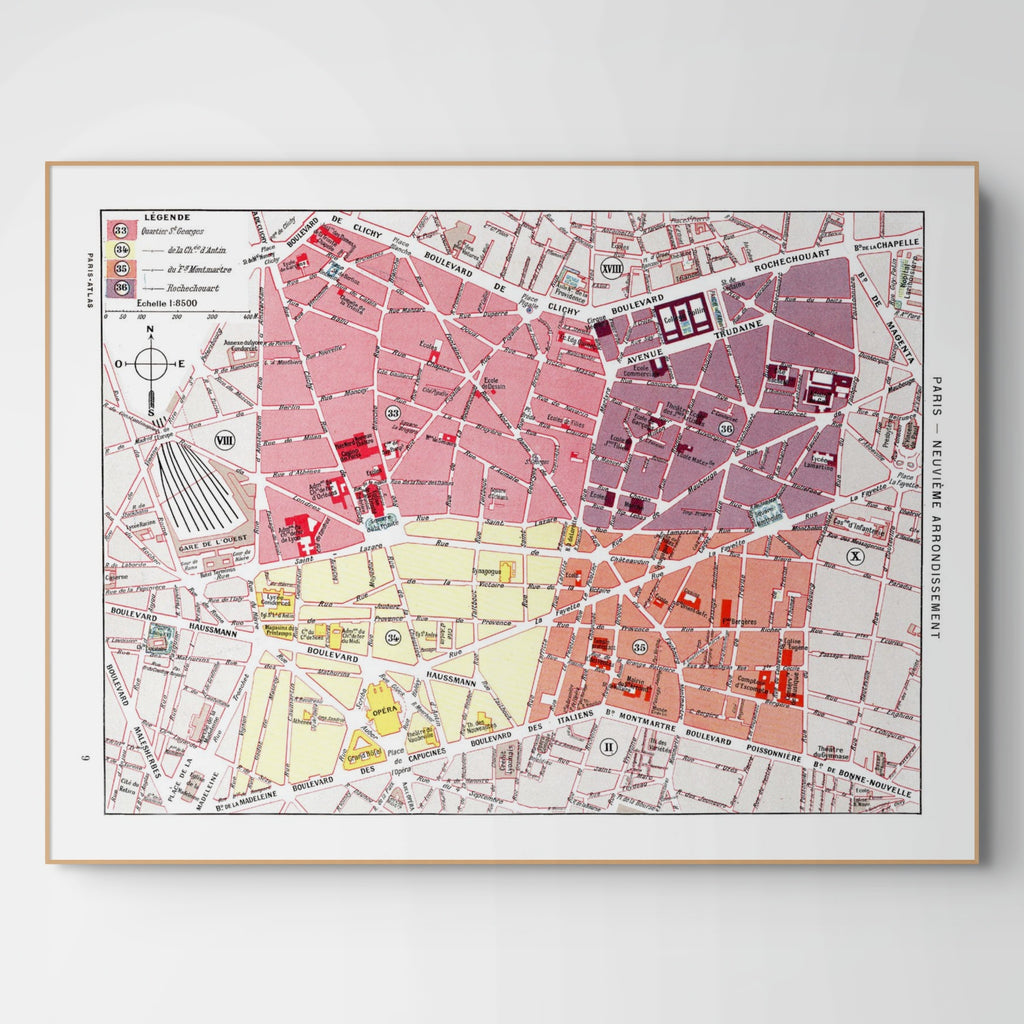 Paris | 1900 | 9th Arrondissement | Vintage Map