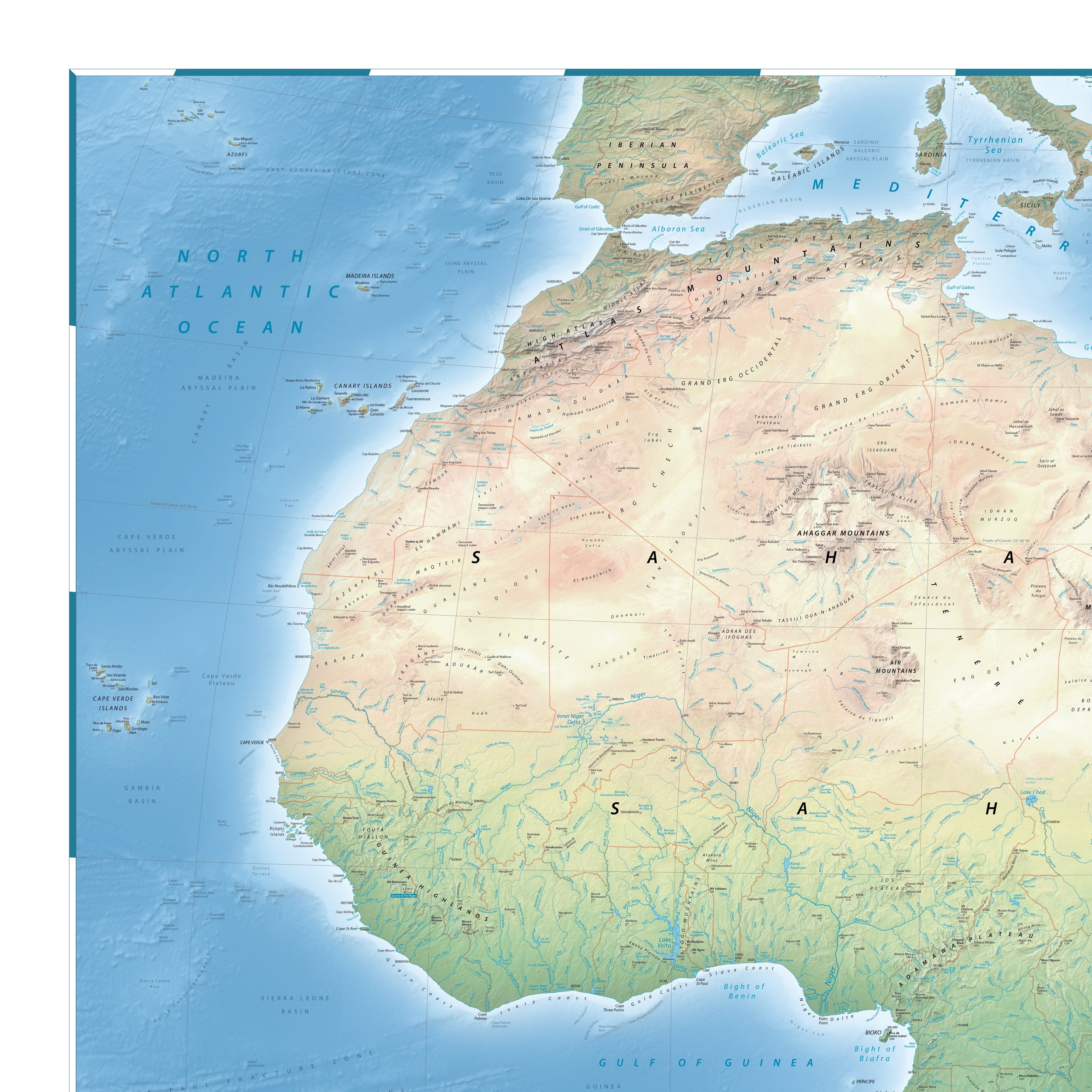 Afrika Landkarte | Giclée-Druck