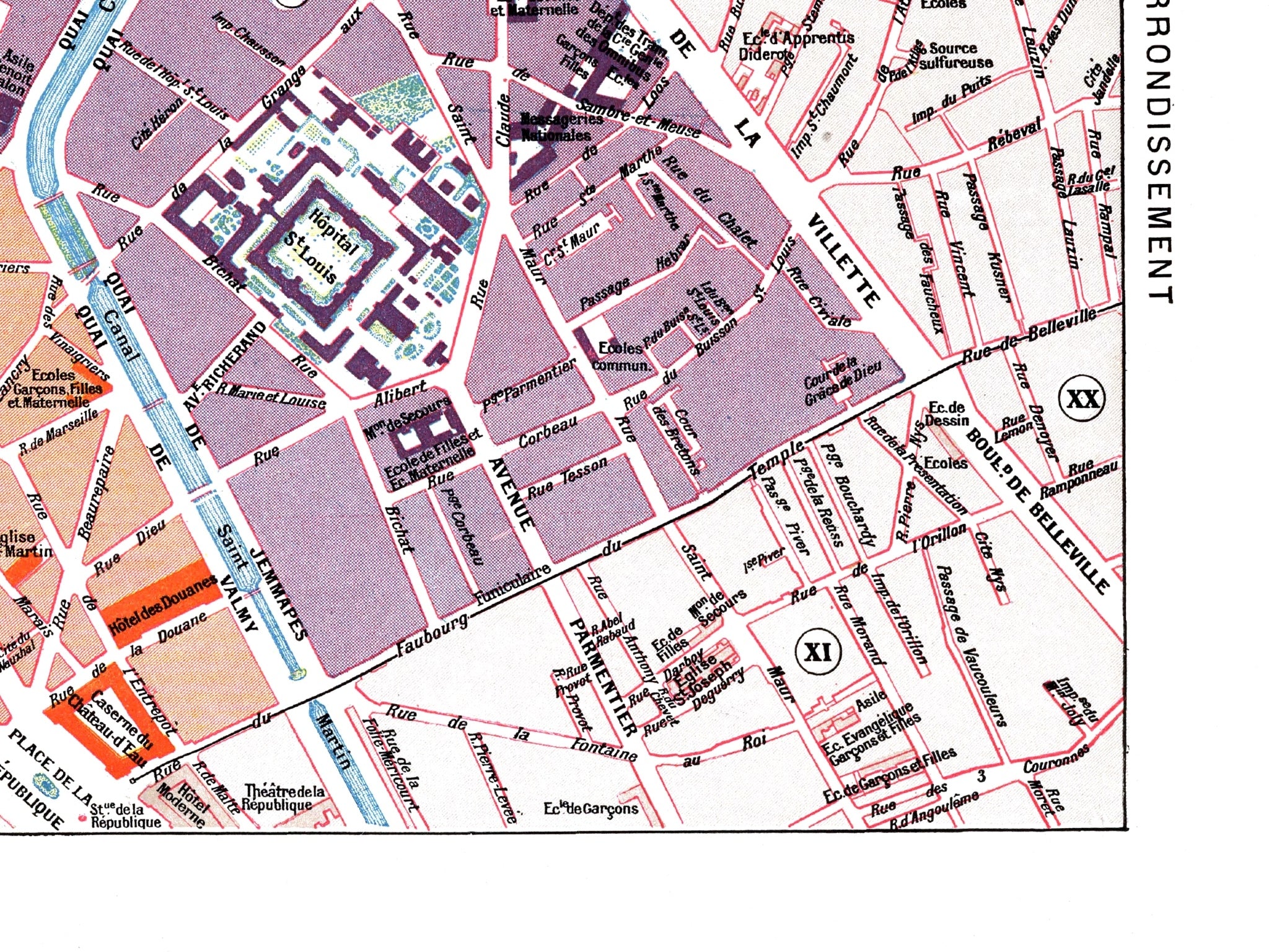 Paris | 1900 | 10. Arrondissement | Vintage Map