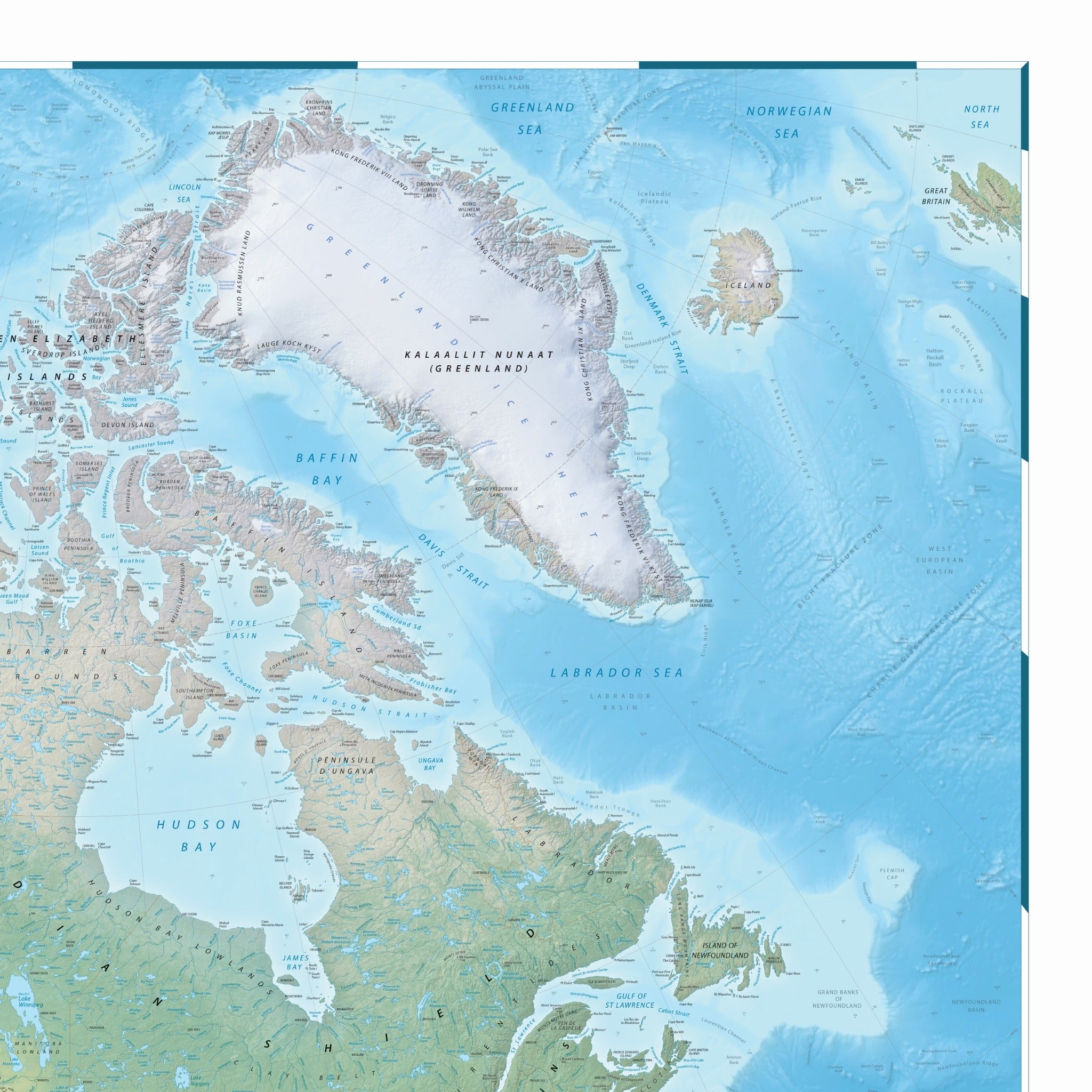 Nordamerika-Karte | 2025 | Giclée-Druck | Physische Karte Nordamerikas
