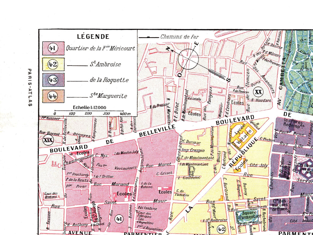 Paris | 1900 | 11. Arrondissement | Vintage Map
