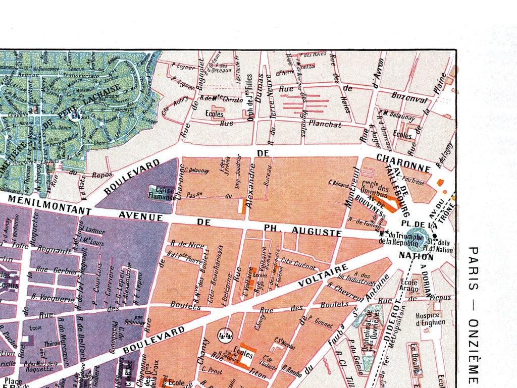 Paris | 1900 | 11. Arrondissement | Vintage Map