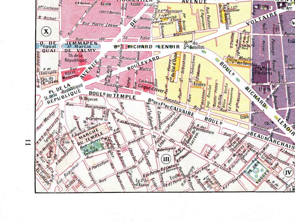 Paris | 1900 | 11. Arrondissement | Vintage Map