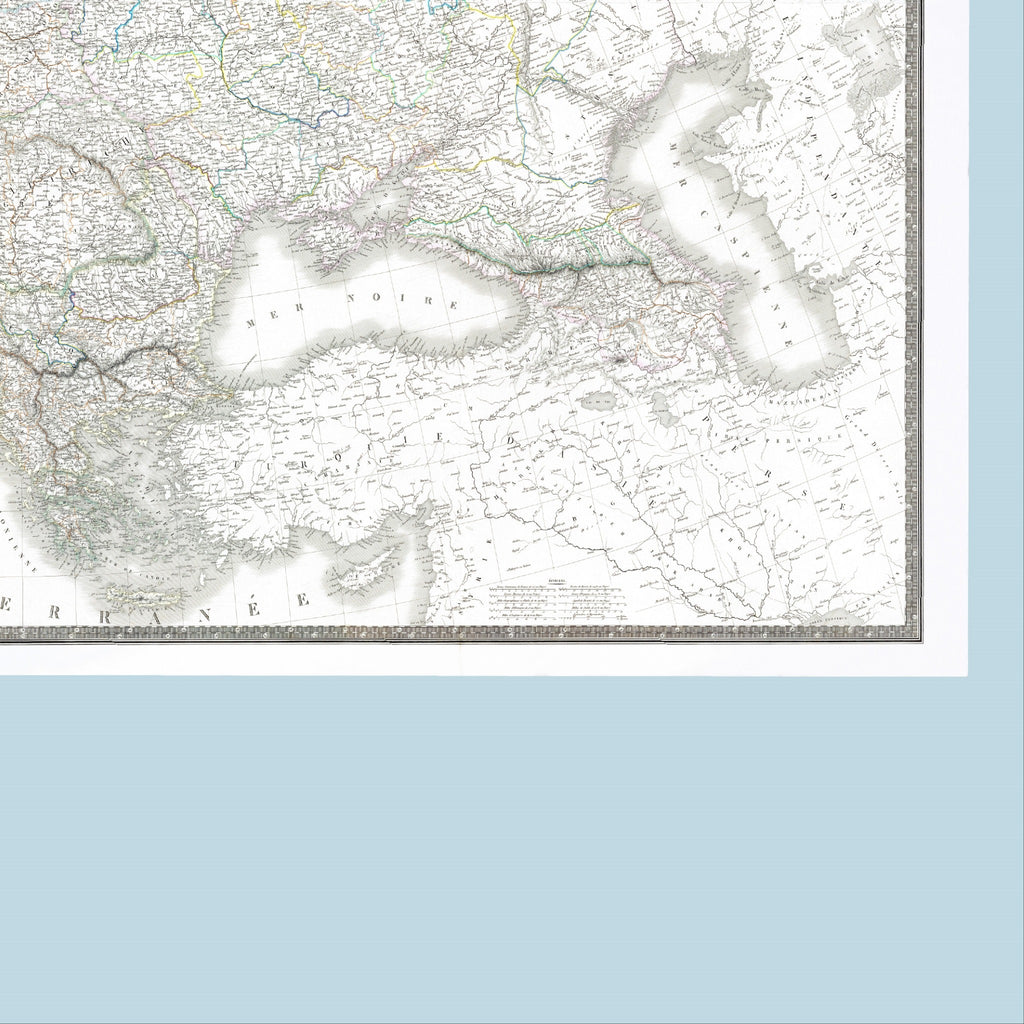 Europa Landkarte | Politische und Physische Landkarte Europas | Historische Kartographie | Giclée-Druck