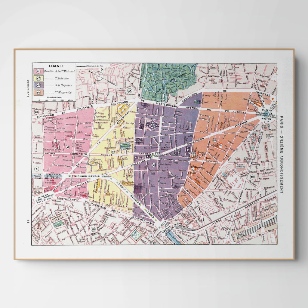 Paris | 1900 | 11. Arrondissement | Vintage Map