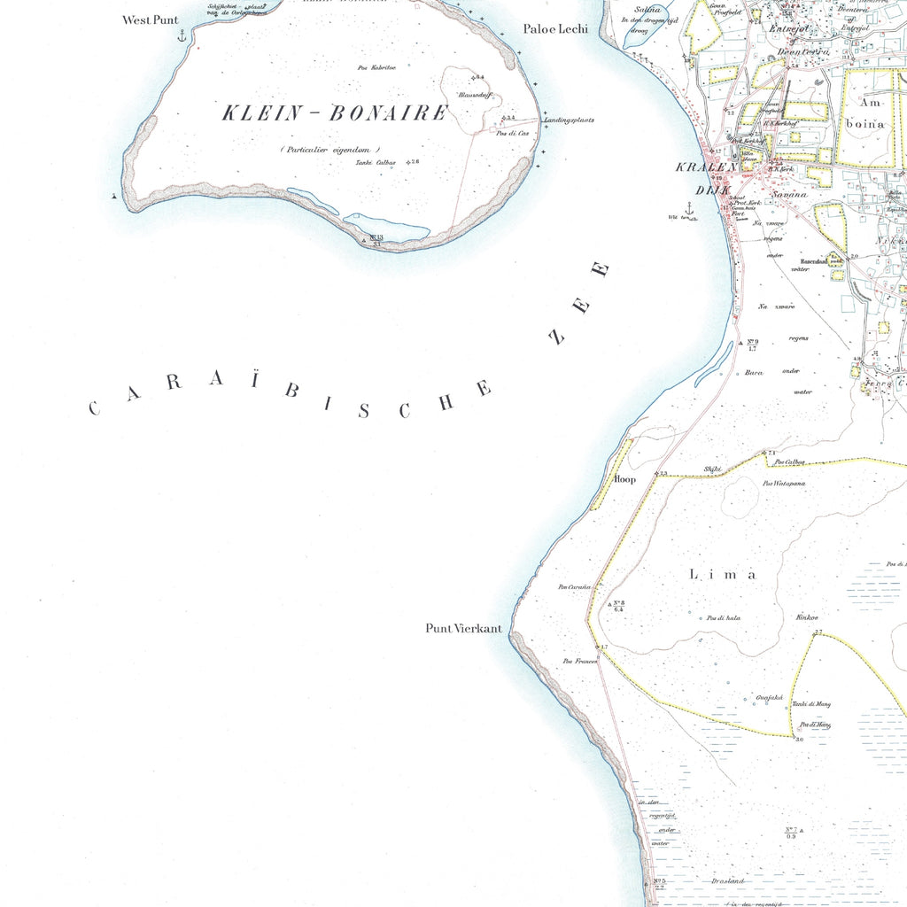 Bonaire | Landkarte | 1915 | Giclée-Druck