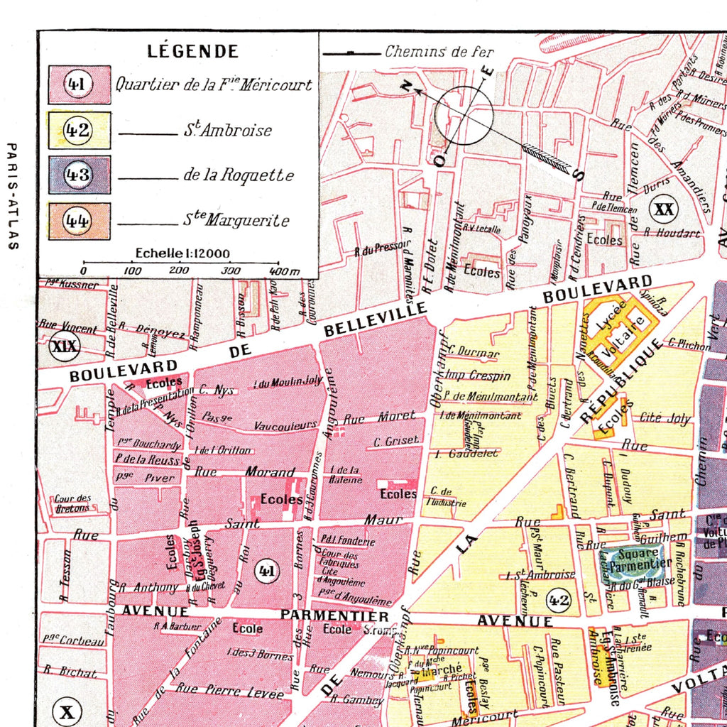 Paris | 1900 | 11. Arrondissement | Vintage Map