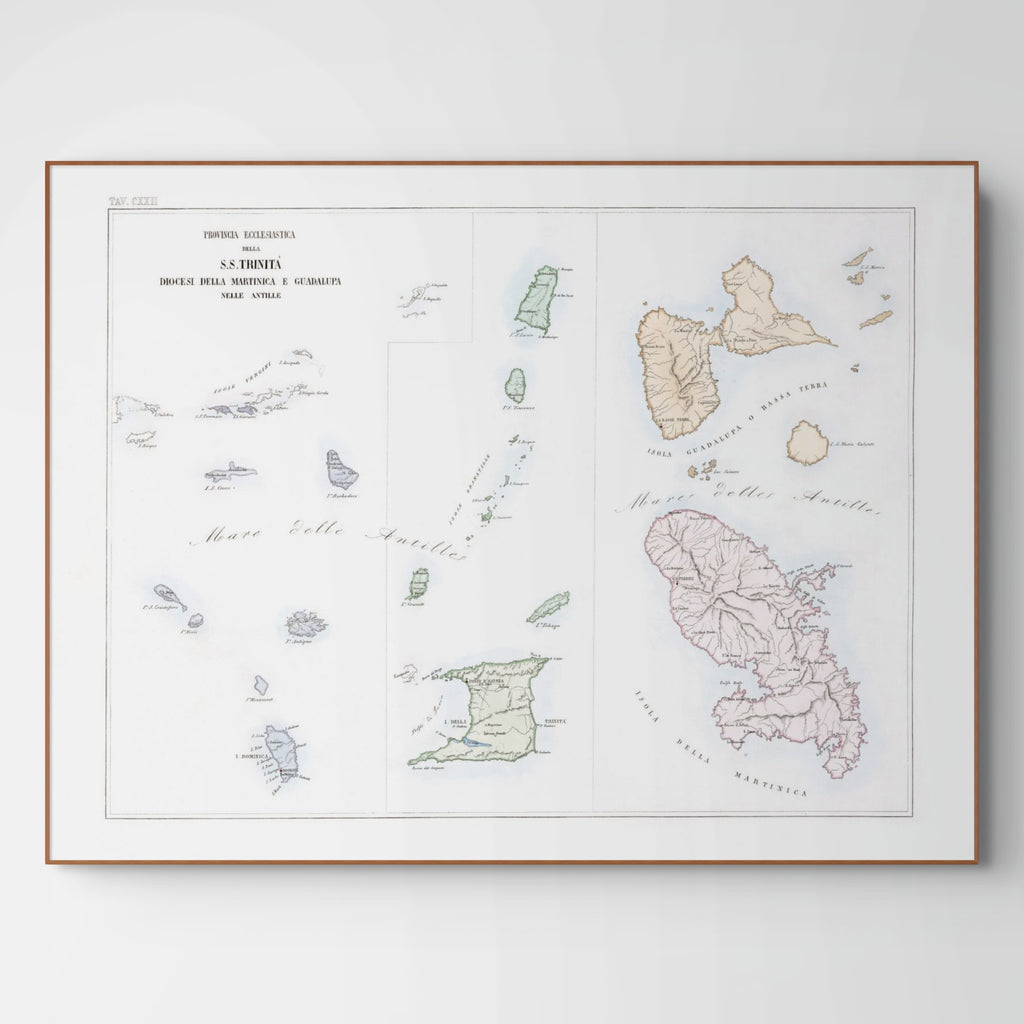 Kirchenatlas | Martinique | Guadeloupe | Vintage Map