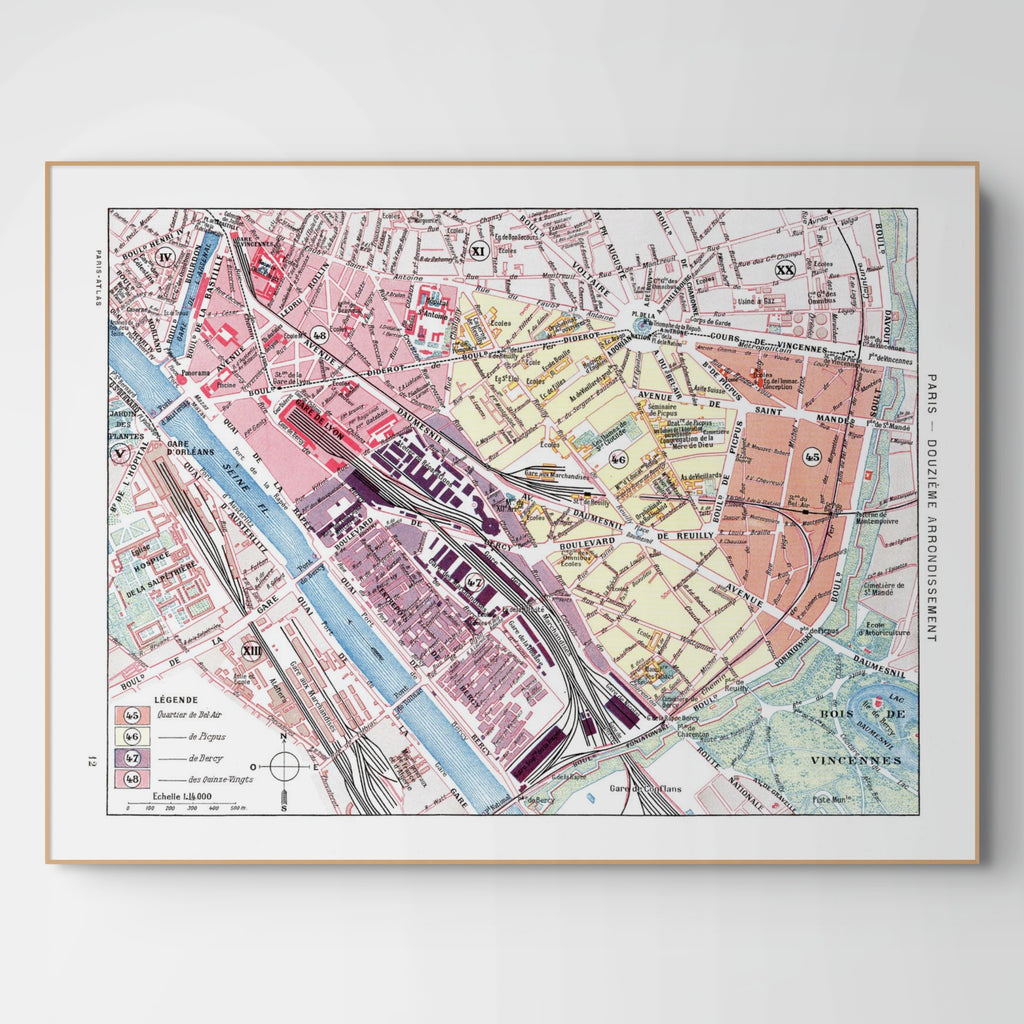 Paris | 1900 | 12. Arrondissement | Vintage Map