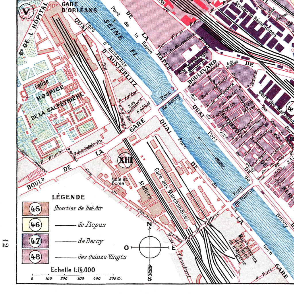 Paris | 1900 | 12. Arrondissement | Vintage Map