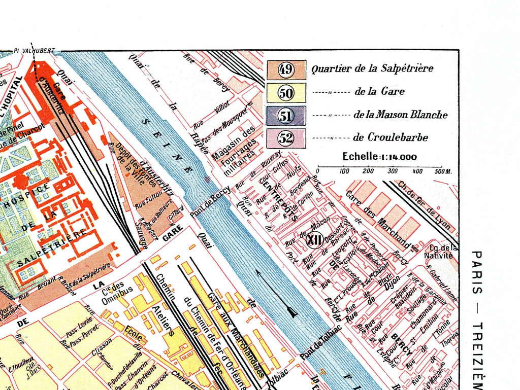 Paris | 1900 | 13. Arrondissement | Vintage Map