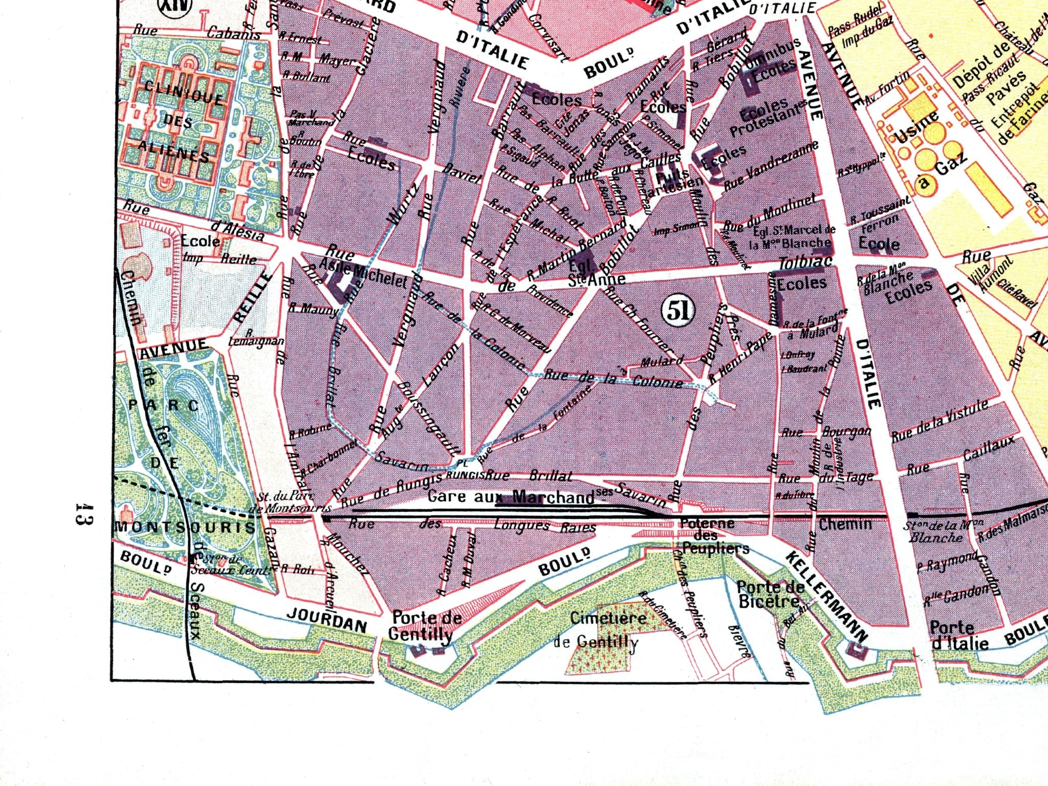 Paris | 1900 | 13. Arrondissement | Vintage Map