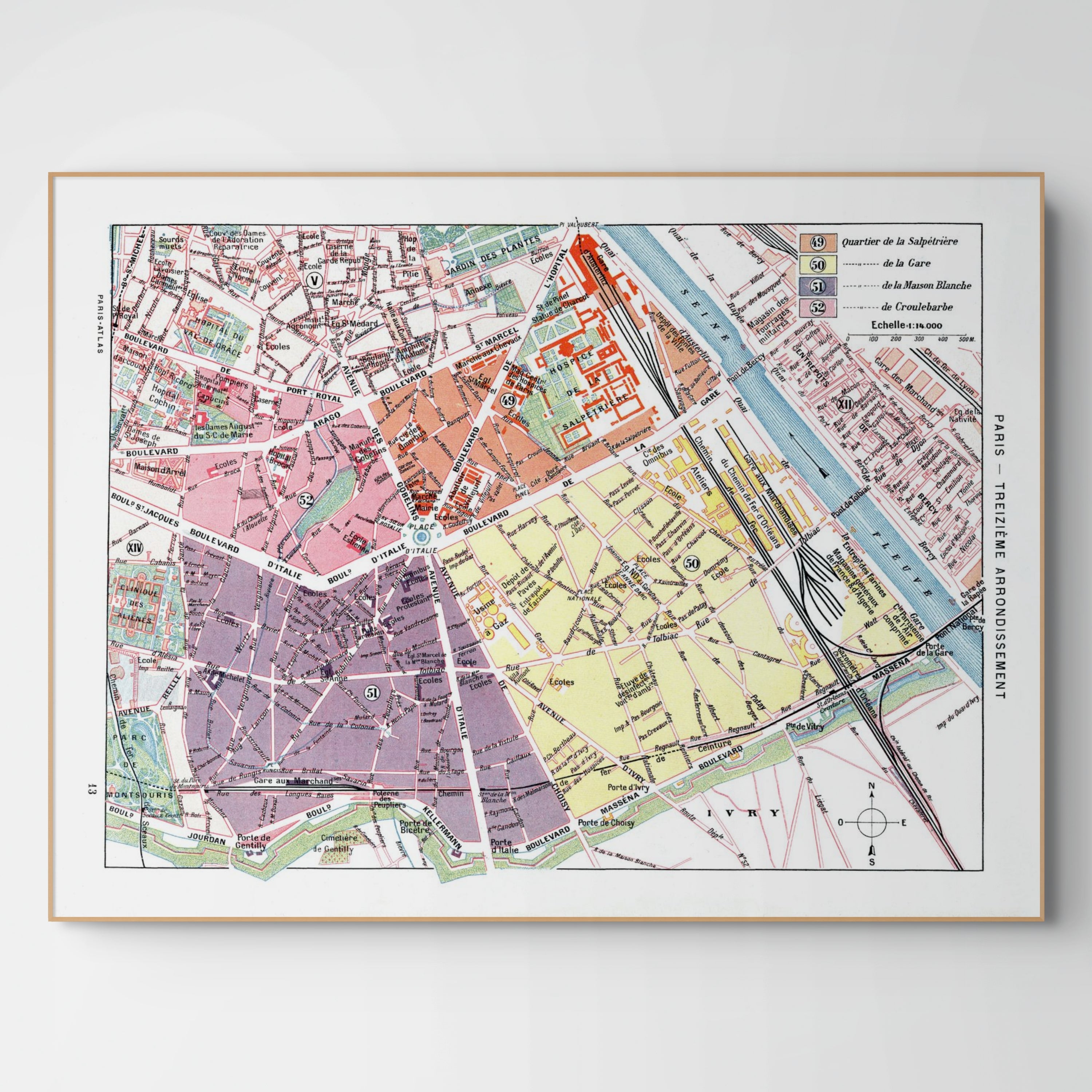 Paris | 1900 | 13. Arrondissement | Vintage Map