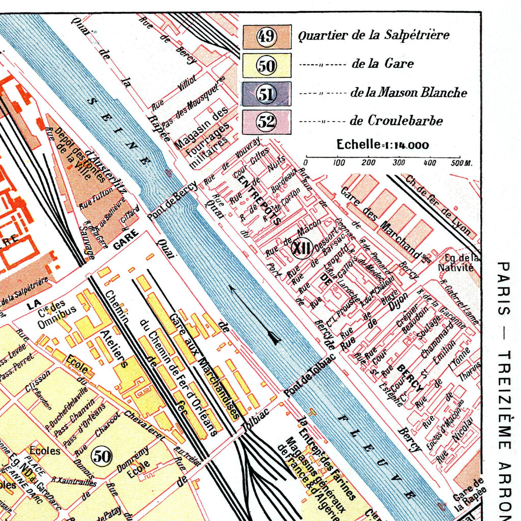 Paris | 1900 | 13. Arrondissement | Vintage Map