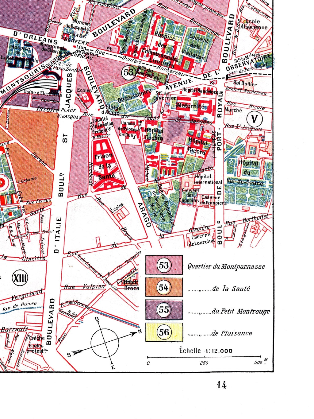 Paris | 1900 | 14. Arrondissement | Vintage Map