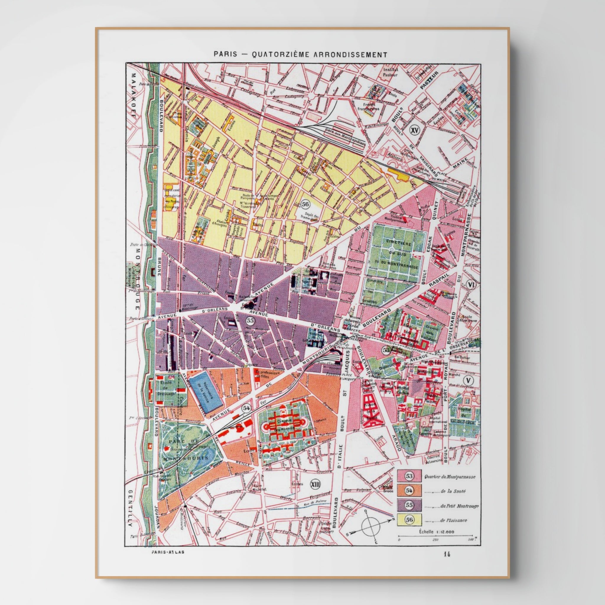 Paris | 1900 | 14. Arrondissement | Vintage Map