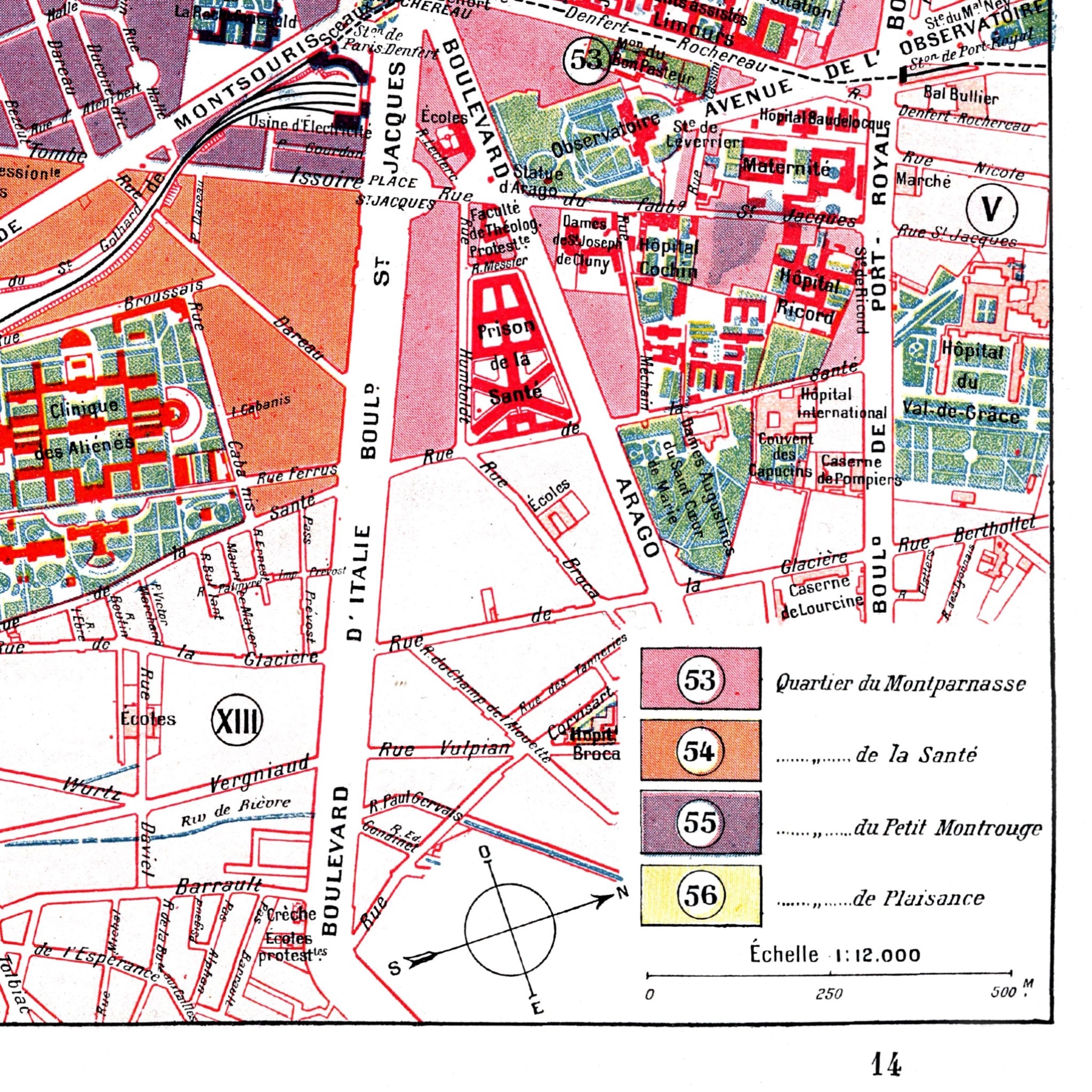 Paris | 1900 | 14. Arrondissement | Vintage Map