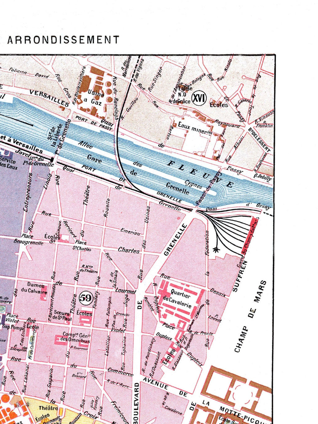 Paris | 1900 | 15. Arrondissement | Vintage Map
