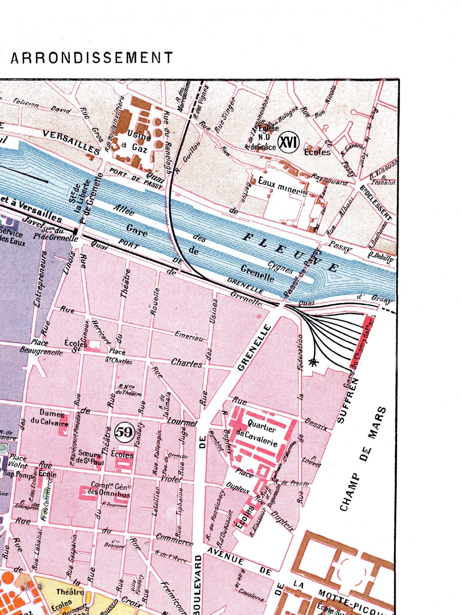 Paris | 1900 | 15. Arrondissement | Vintage Map