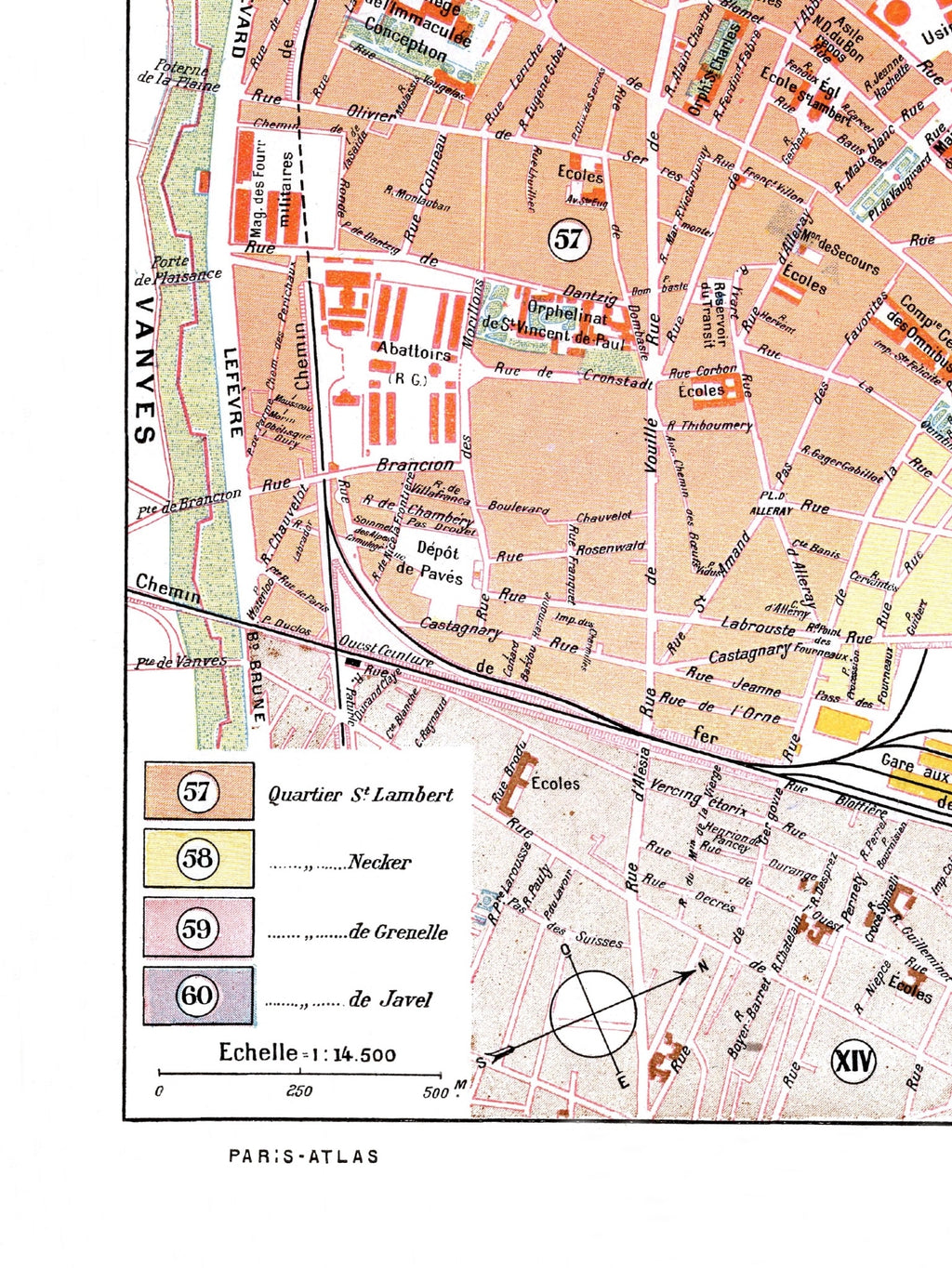 Paris | 1900 | 15. Arrondissement | Vintage Map