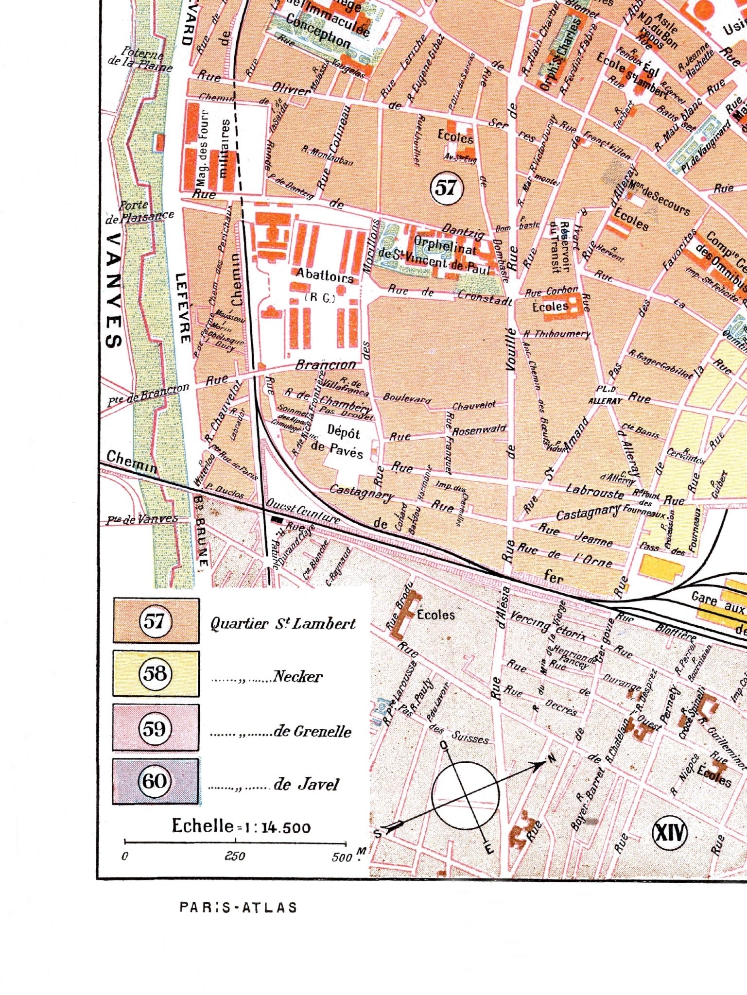 Paris | 1900 | 15. Arrondissement | Vintage Map