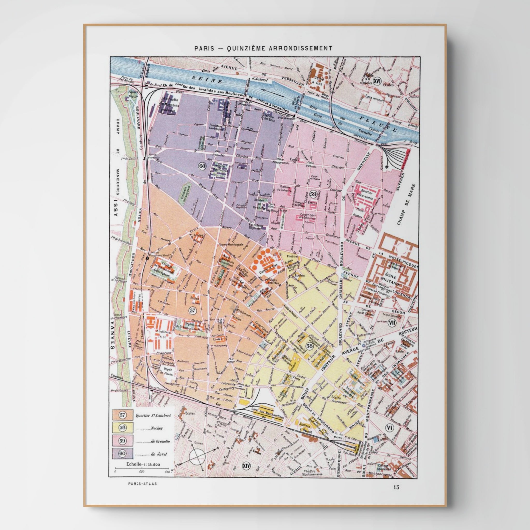 Paris | 1900 | 15. Arrondissement | Vintage Map