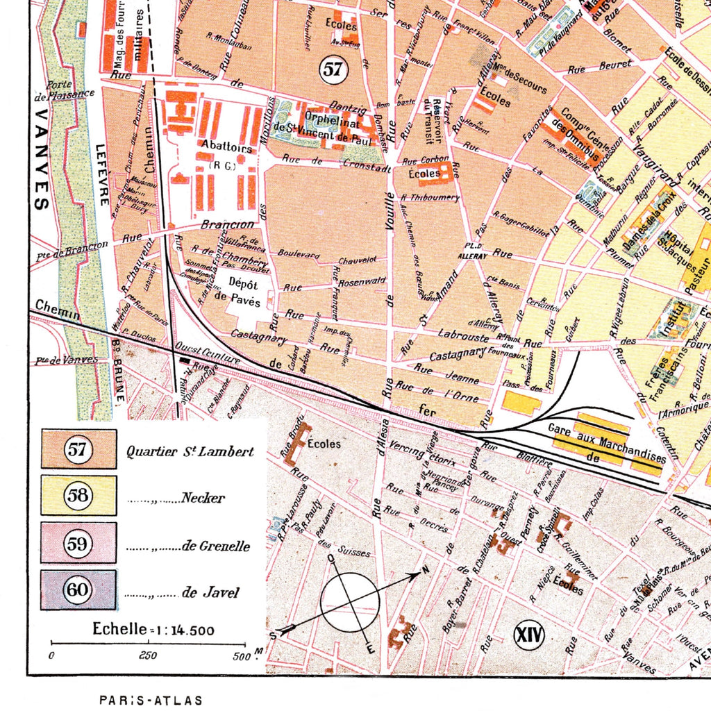 Paris | 1900 | 15. Arrondissement | Vintage Map