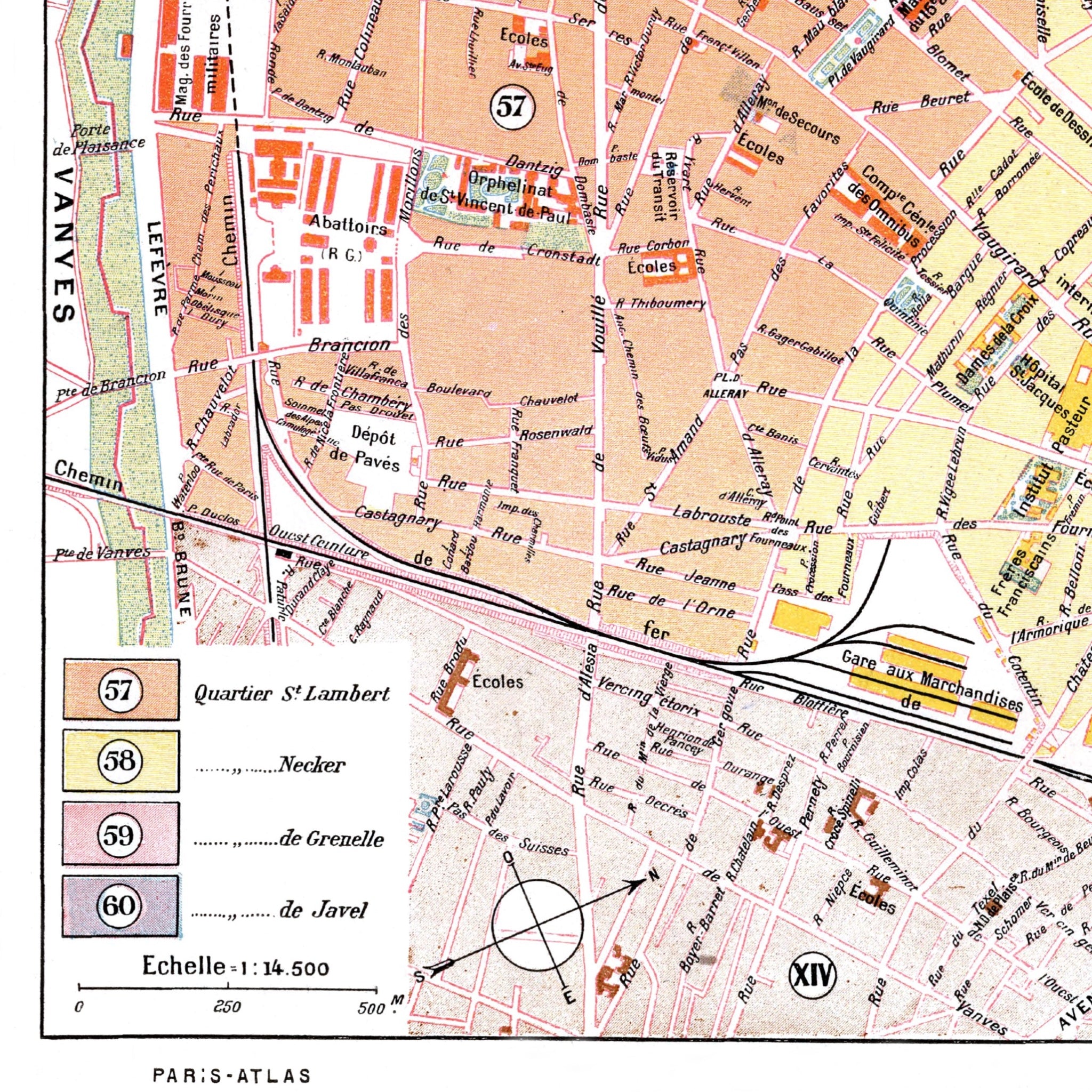 Paris | 1900 | 15. Arrondissement | Vintage Map