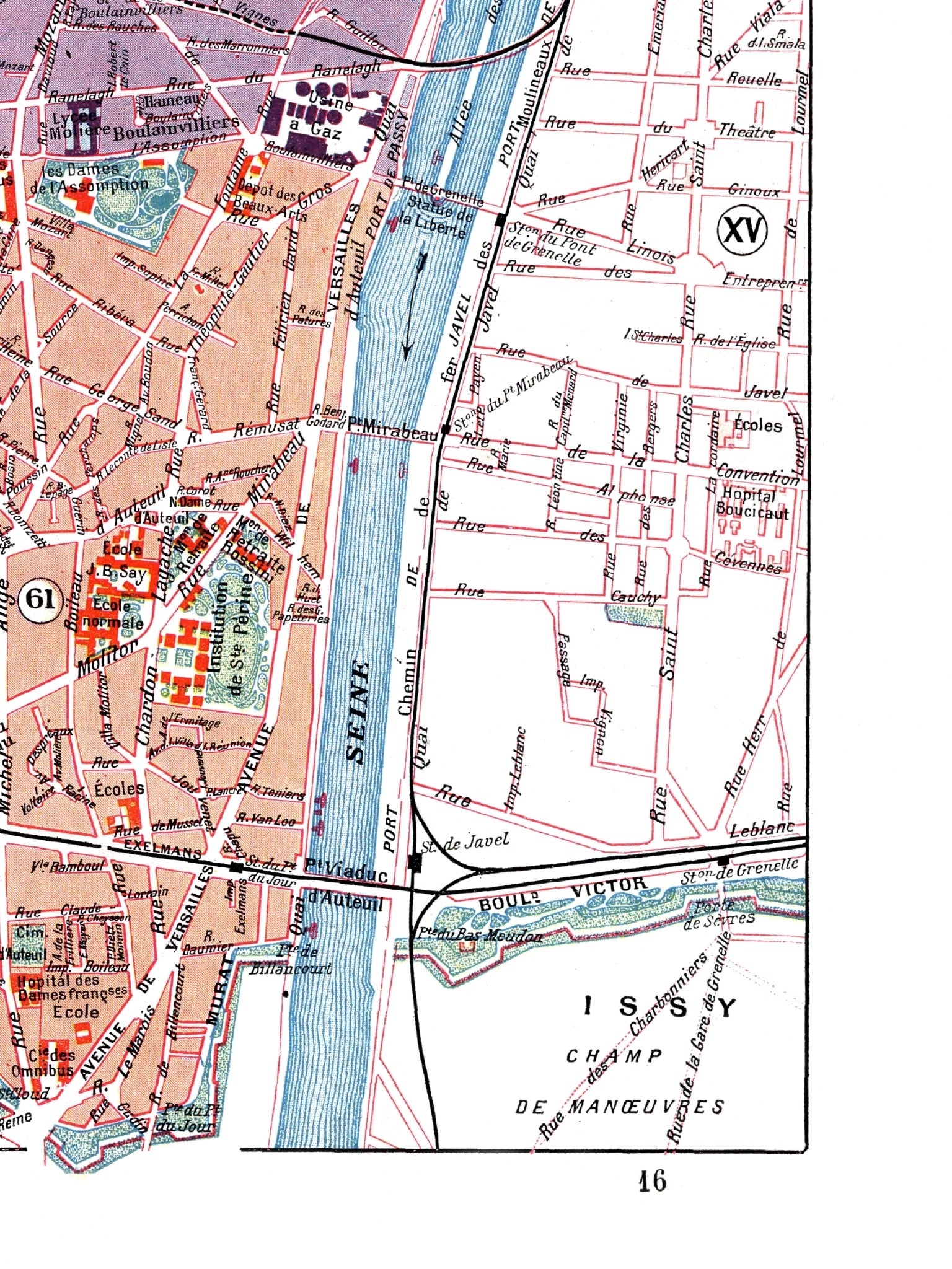 Paris | 1900 | 16. Arrondissement | Vintage Map