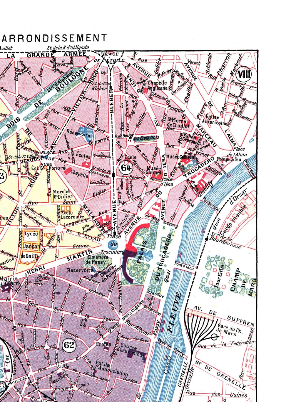 Paris | 1900 | 16. Arrondissement | Vintage Map