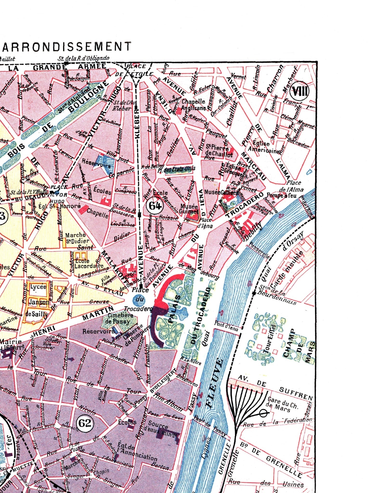 Paris | 1900 | 16. Arrondissement | Vintage Map