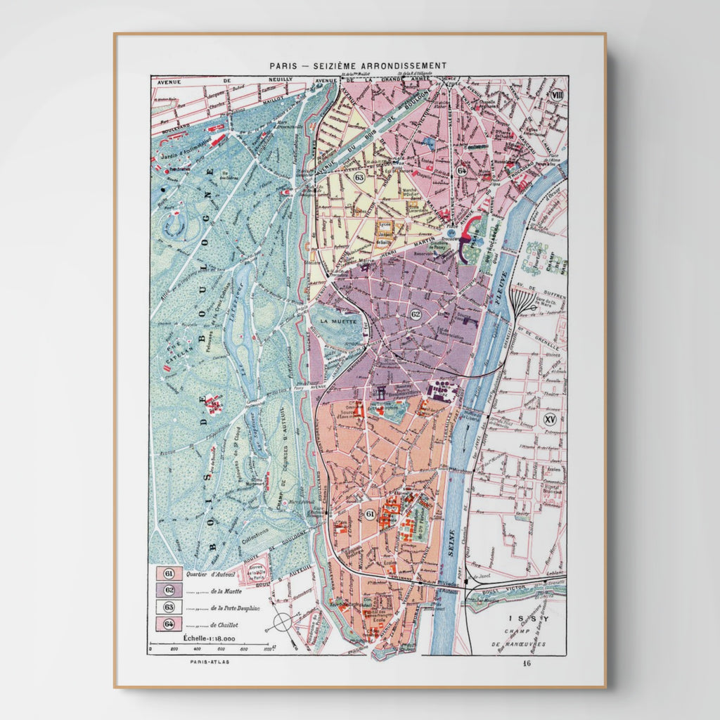 Paris | 1900 | 16. Arrondissement | Vintage Map
