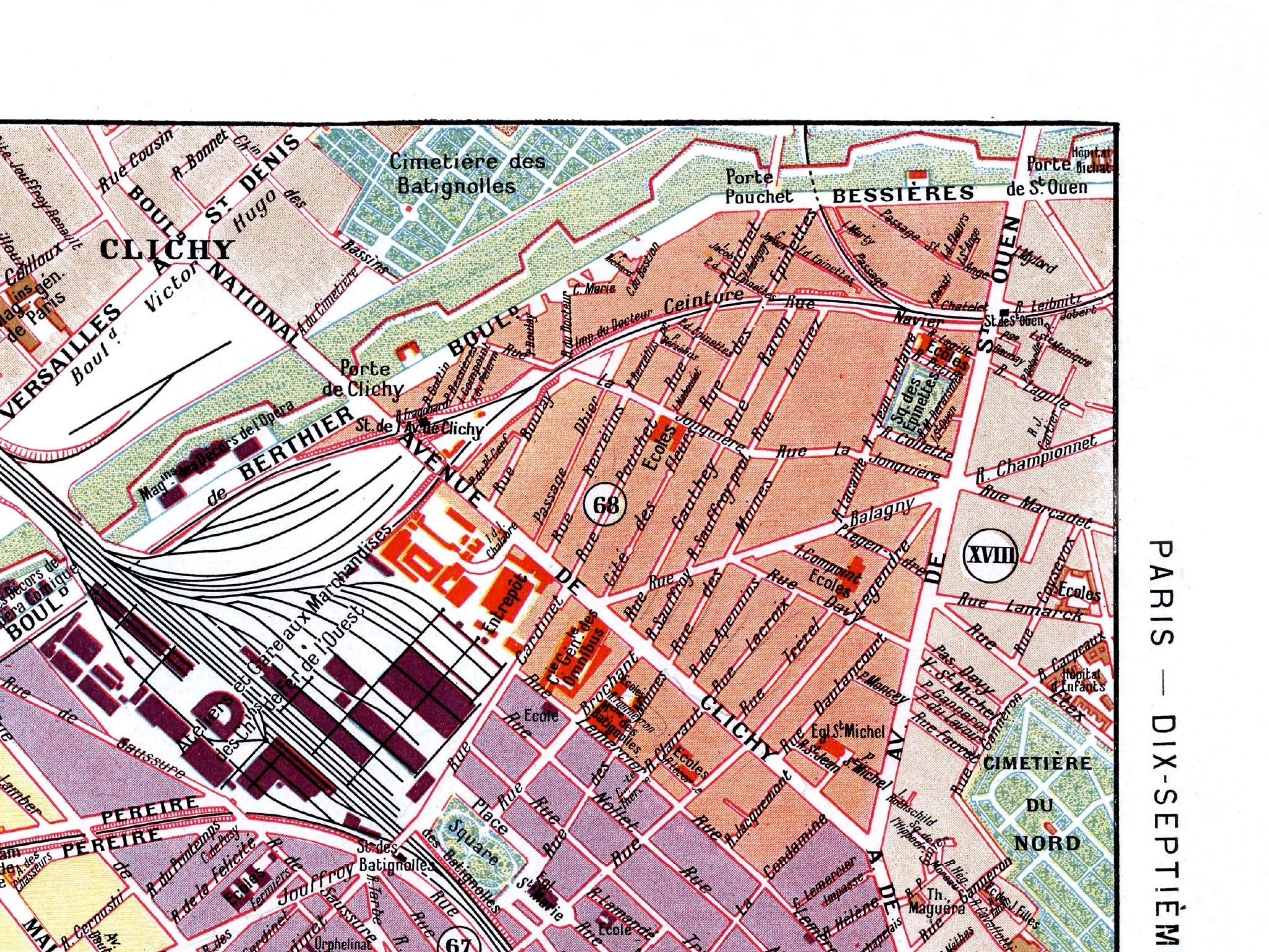 Paris | 1900 | 17. Arrondissement | Vintage Map