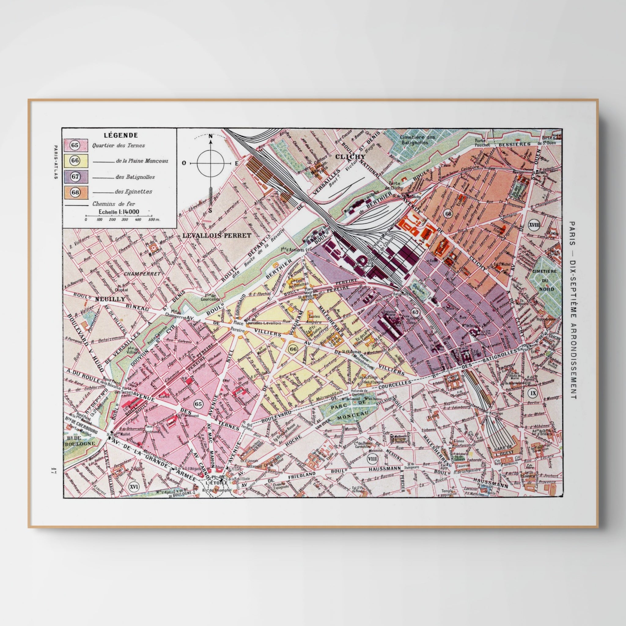 Paris | 1900 | 17. Arrondissement | Vintage Map